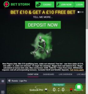 BetStorm casino website