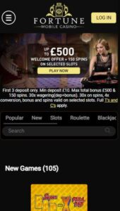 Fortune Mobile casino website