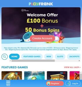 Play Frank casino website