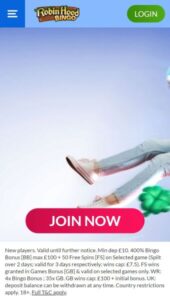 Robin Hood Bingo casino website