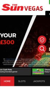 Sun Vegas casino website