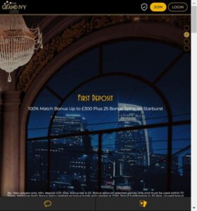The Grand Ivy casino website