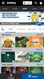 Betway casino website