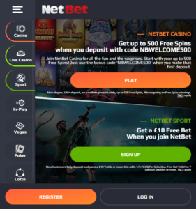 NetBet casino website