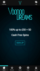VoodooDreams casino website